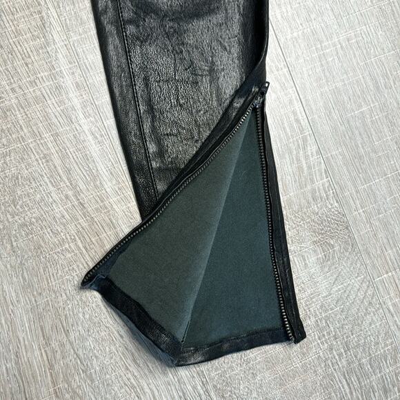 J BRAND Women’s Black Mid Rise Lamb Leather Skinny Pants - Picture 9 of 11